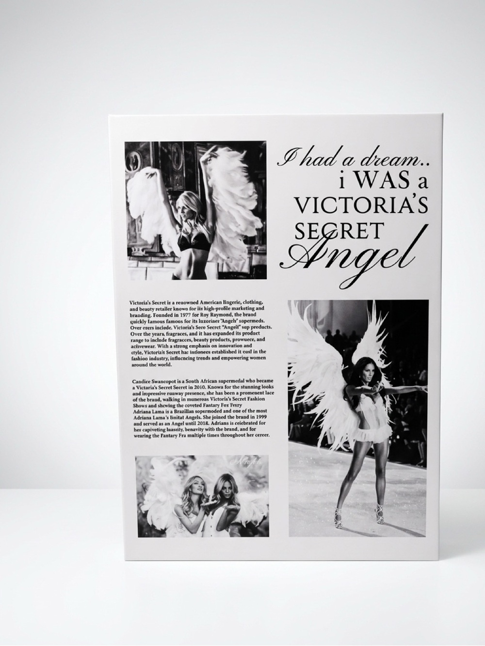 Victoria's Secret Black & White Angel Print Poster
